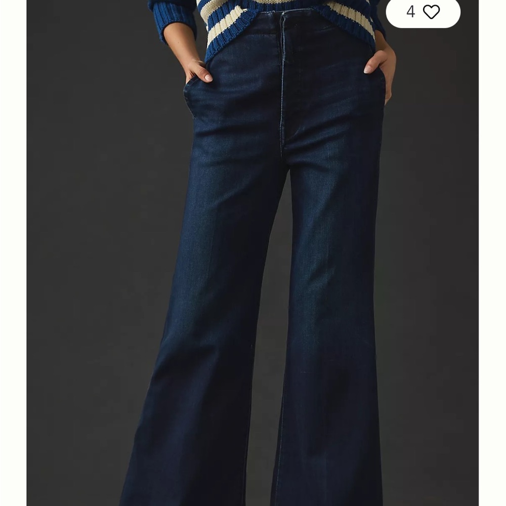 MOTHER Blue Flare Wide Leg Jeans